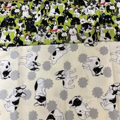 フレンチブルドッグ柄 綿生地　布　035