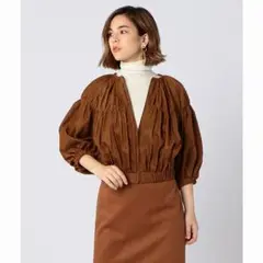 308*定3.5万 美品 エストネーション フェイクスエードギャザーブルゾン
