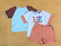moimoln バードTシャツ＆パンツ上下セット、5分袖Tシャツ