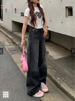 GRL ハイウエストワイドデニムパンツ cu511