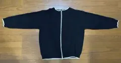 FLOW 黒 リブ編み ジャンパー