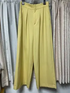 美品　Ballsey ハイウエストワイドパンツ イエロー　トゥモローランド