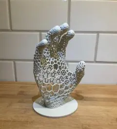 ボロノイ　手のモダンアートオブジェ