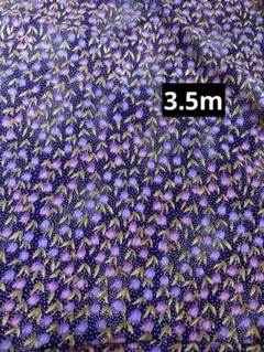 昭和レトロ生地　パープル小花柄ジョーゼット？生地カラフル　ビンテージ生地3,5m