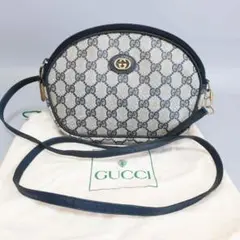 【正規美品】グッチ Gucci ショルダーバッグ GGスプリーム ネイビー 袋付
