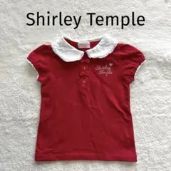 Shirley Temple シャーリーテンプル　ポロシャツ赤 丸襟フリルリボン