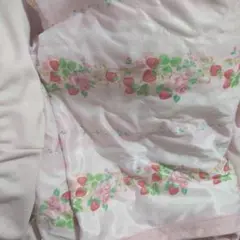 美品　青木美沙子　いちごと花のピンクブランケット 冷感 140x190cm