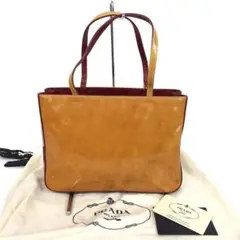 PRADA プラダ レザー トートバッグ オレンジ レディース ブランド