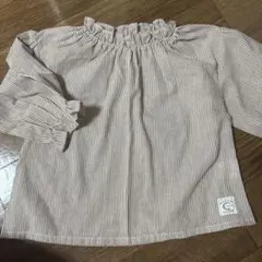 ストライプ バルーン袖 シャツ