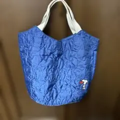 スヌーピー キルティングトートバッグ 青