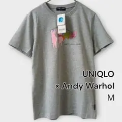 タグ付き・ユニクロ × アンディ・ウォーホル｜天使プリントTシャツ 杢グレー M