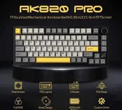 AJAZZ AK820 PRO メカニカルキーボード　ブラックイエロー