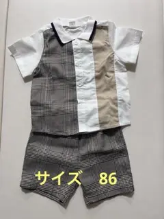 SHEIN チェック柄シャツ・ショートパンツセット 86