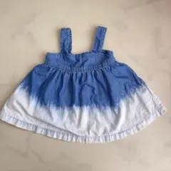 【美品】GAP デニム ノースリーブワンピース 6-12ヶ月