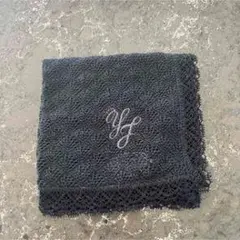 YG刺繍ダークグレー レースハンカチ