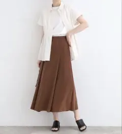 INDIVI 【洗える／SETUP可能】ニュアンスイージースカート