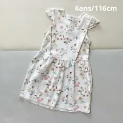 PETITBATEAU プチバトー　花柄パステルフラワーワンピース　6a/116