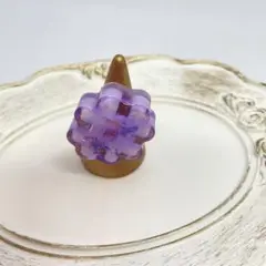 【ハンドメイド】No.7 #ハッシュタグの指輪　パープル