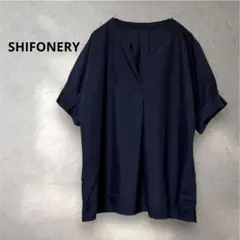 SHIFONERY シフォンネリー プルオーバー ブラウス ネイビー 【36】