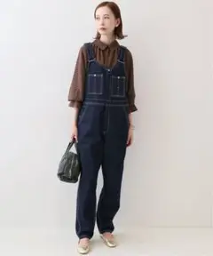 スローブイエナ LE DENIMフロントジップスリムオーバーオール