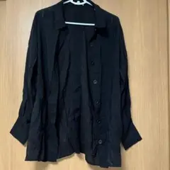 MURUA ムルーア シアーシャツ 長袖 ブラック