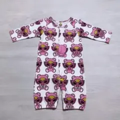 « 美品 »　ヒステリックミニ　テディミニちゃん　総柄　長袖　ロンパース