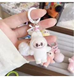 【新品未使用】ラブブ　 マスコット キーホルダー ストラップ　白色 ラス１
