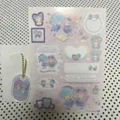 リトルツインスターズ　シール＆アクリルキーホルダー　キキララ