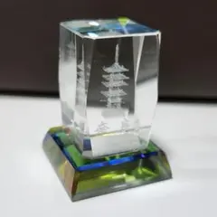 奈良　五重塔　3Dクリスタル　置物
