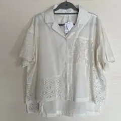 新品　CRAFT STANDARD BOUTIQUE 半袖　レース 刺繍シャツ