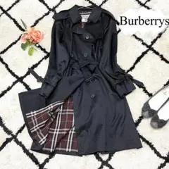 【Burberrys】バーバリー トレンチコート 黒 ノバチェック