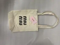 新品/非売品/miumiu ミュウミュウ キャンバストート 小 ノベルティ ロゴ
