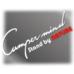 【Camper Mind】カッティングステッカーキャンプ好きRV車等に【白色】