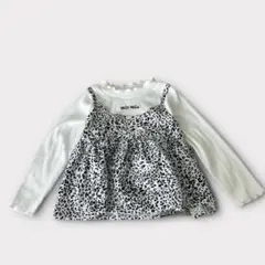 ミスミア　100 長袖チュニック　タグ付き　フリル　ヒョウ柄　レオパード柄　春