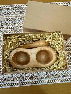【新品未使用】メープルの手仕事　ベビーのうつわ　てのひら皿と食べさせスプーン