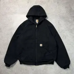 雰囲気◎カーハート【L】USA製 アクティブジャケット ダック ブラック 希少