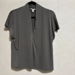 ダークグレー オープンフロント 半袖トップス
