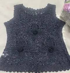 Soggio　ブラック　総レース　トップス　ノースリーブ