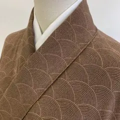 【春】14339b 着物 小紋 青海波文様