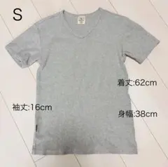 【美品】アメリカンアパレル VネックTシャツ（Sサイズ・グレー）