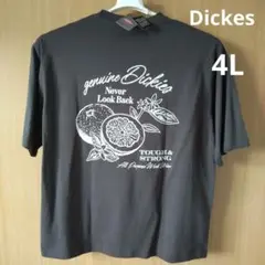 ☆新品☆4L メンズ ディッキーズ 半袖Tシャツ プリント チャコールグレー