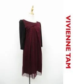 M166/美品 VIVIENNE TAM ひざ丈ワンピース メッシュ 総柄 1