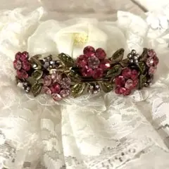 花モチーフ ヴィンテージ風バレッタ
