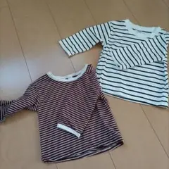 長袖ストライプTシャツ2枚セット