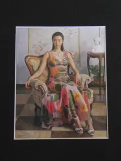 池田清明、【姉妹】、希少な大判額装用画集より、美品、日本人画家、新品額装付 池田清明、【姉妹】、希少な大判額装用画集より、美品、日本人