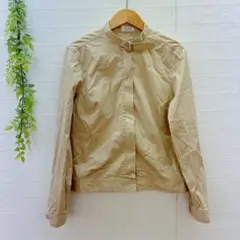 【ELLE PLANETE】 スタンドカラージャケット ベージュ （L）