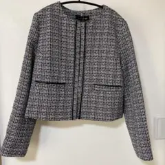 ツイードノーカラージャケット 11号