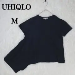 ユニクロ ジェイダブルアンダーソン 黒 アシンメトリー 半袖Tシャツ M