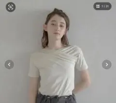 【MINERTE】unbalanced offshoulder tee