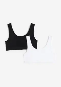 H&M シームレスショートトップス 2枚セット 135/140㎝